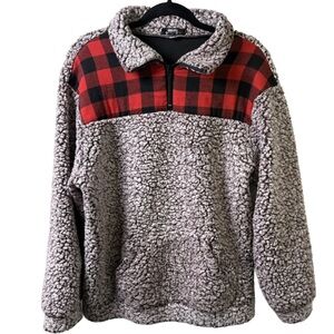 Plaid Red Teddy pullover